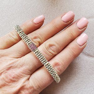 LAGOS Caviar Pave Pink Sapphire Bracelet